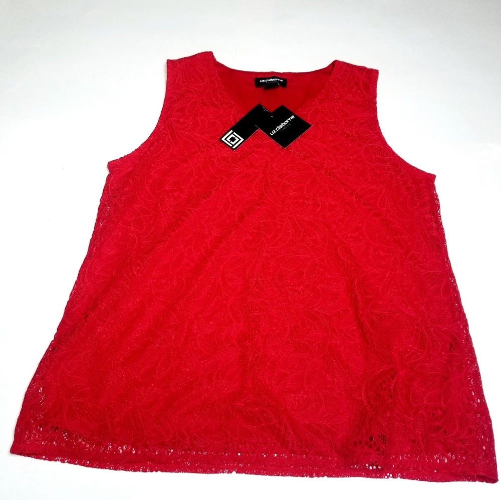 Red Liz Claiborne Blouse Tank Top